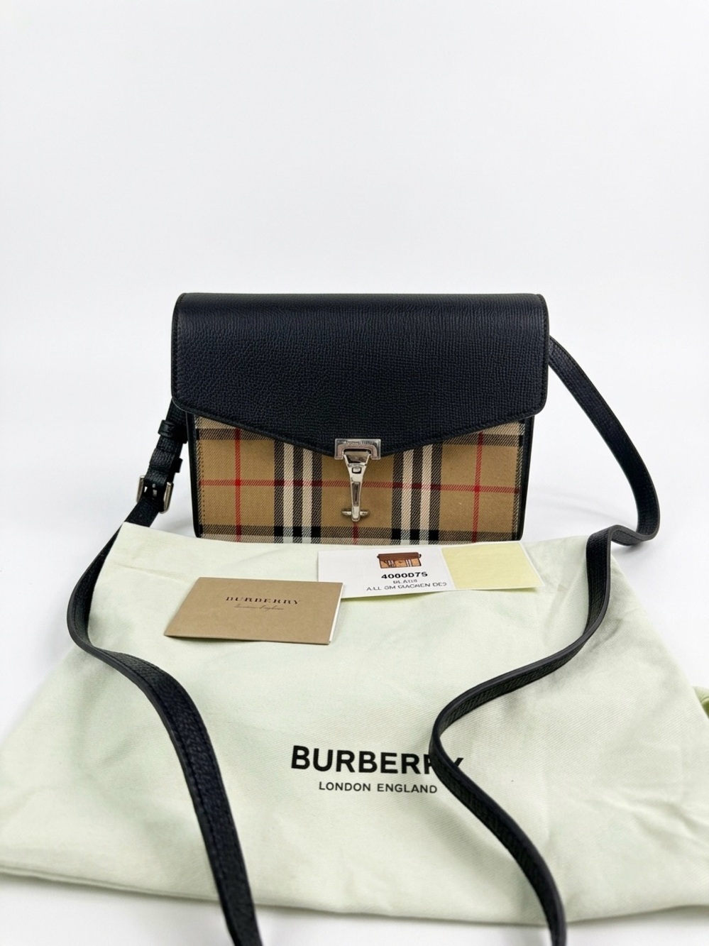 NWOT Burberry Macken Black Small Leather Crossbody Bag
